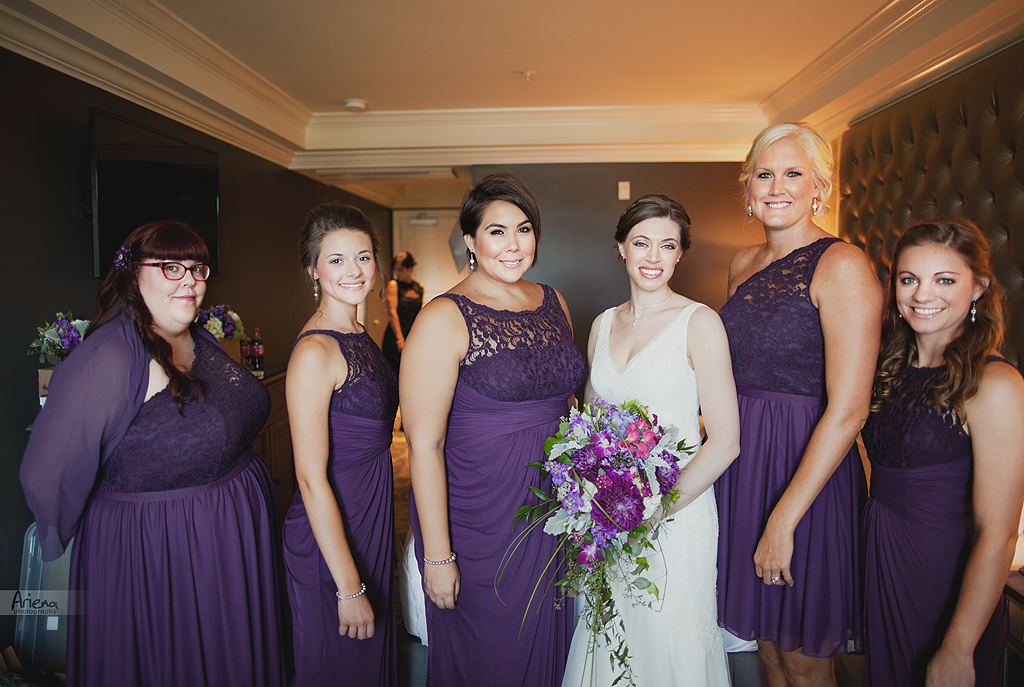 Wedding in Ballard, Seattle. Sunny summer day, purple wedding color. Ceremony took place in the Canal restaurant 